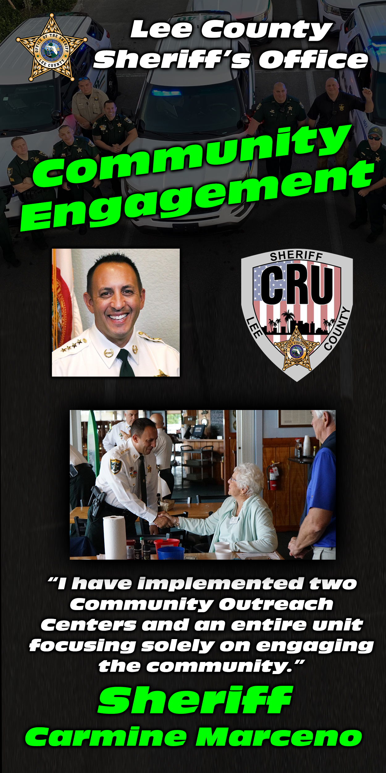 community-outreach Sheriff shaking hands with elderly