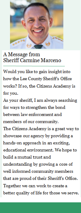 a message from sheriff carmine marceno
